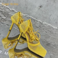 2022 new women gladiator high sandals open toe lace up cross strappy sandals women high heels fashion sexy shoes
