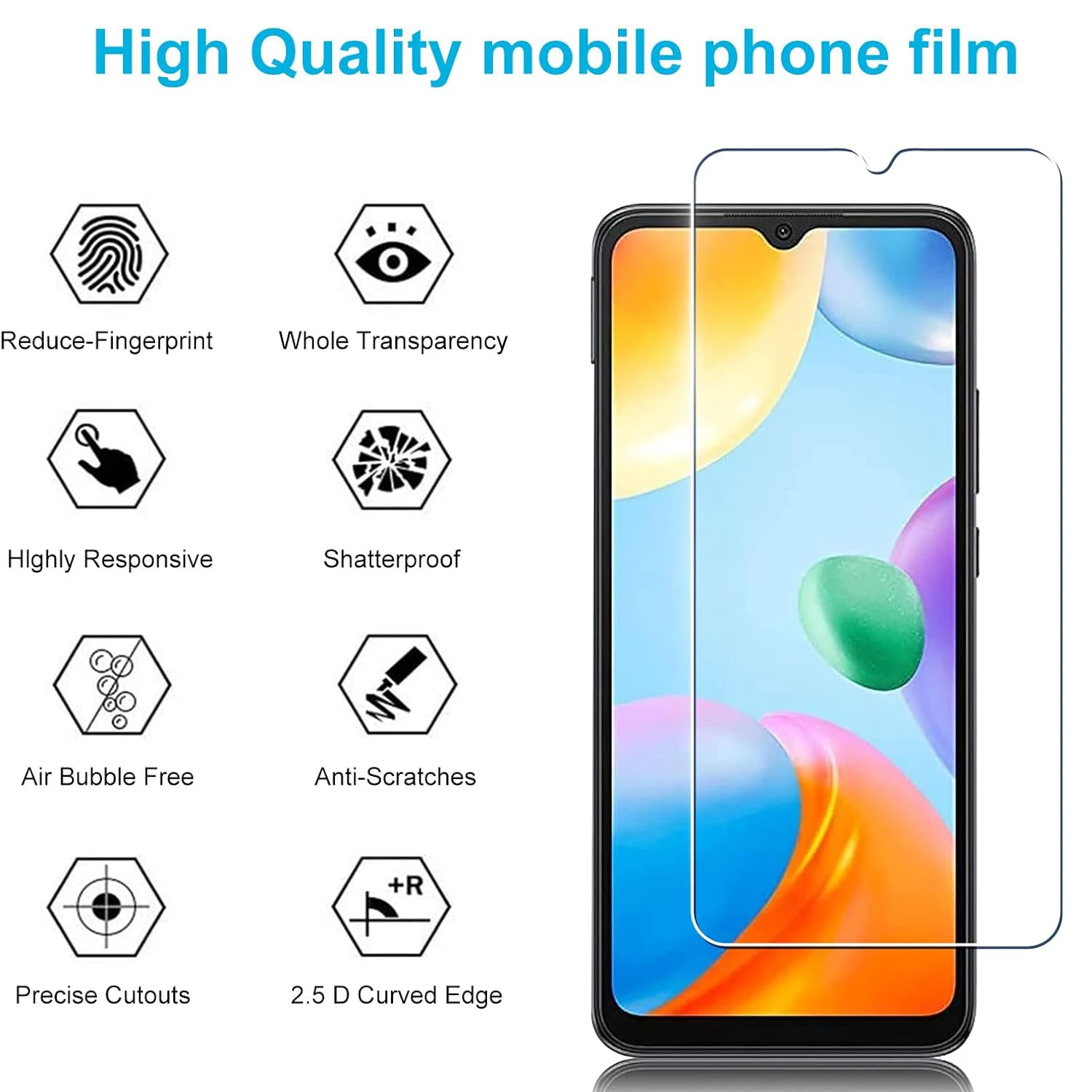 2/4 шт. закаленное стекло для Xiaomi Redmi 10C Защитная стеклянная пленка экрана