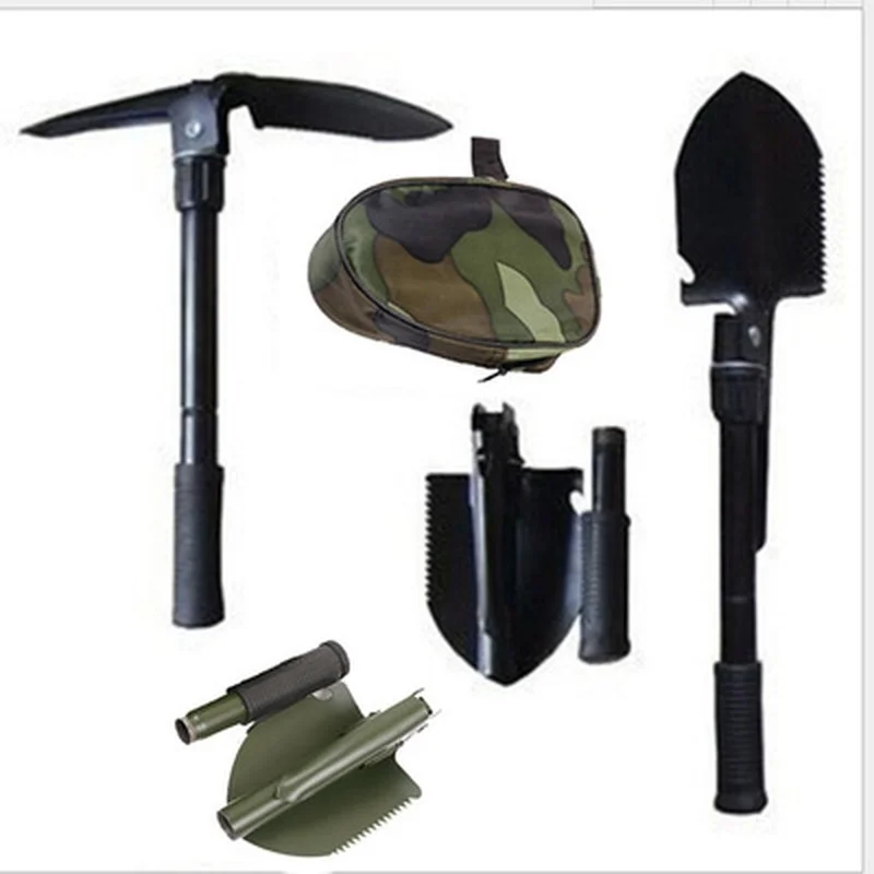 

Survival Spade Trowel Dibble Pick Emergency Garden Outdoor Tool Hot Sale Multi-function Military Portable Folding Camping Shovel