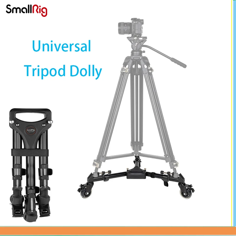 

SmallRig Universal Tripod Dolly Professional Photography 3 Wheels Pulley Base DSLR Camera Tripod Dolly Base Stand Max. Load 15KG