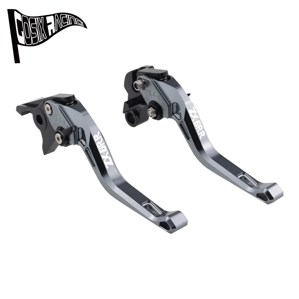 Фото Подходит для ZX6RR ZX6R ZX636R 2000-2004, аксессуары для мотоциклов с ЧПУ, короткие тормозные рычаги сцепления, набор регулируемых ручек №3