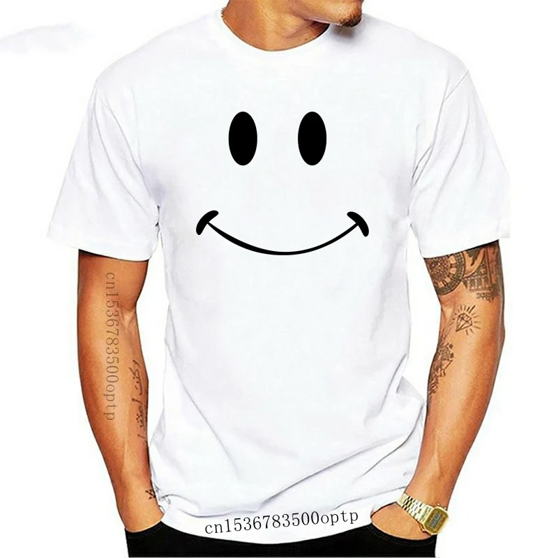 

Mens Clothes New Happy Retro T Shirt Simple Smile Face Nostalgic Hipster Rave Swag Acid