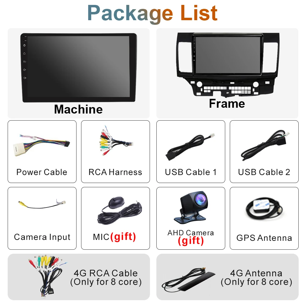 Мультимедийный Плеер Carplay 2 Din Android 13 Для Mitsubishi Lancer 2008-2016 Стерео Авторадио