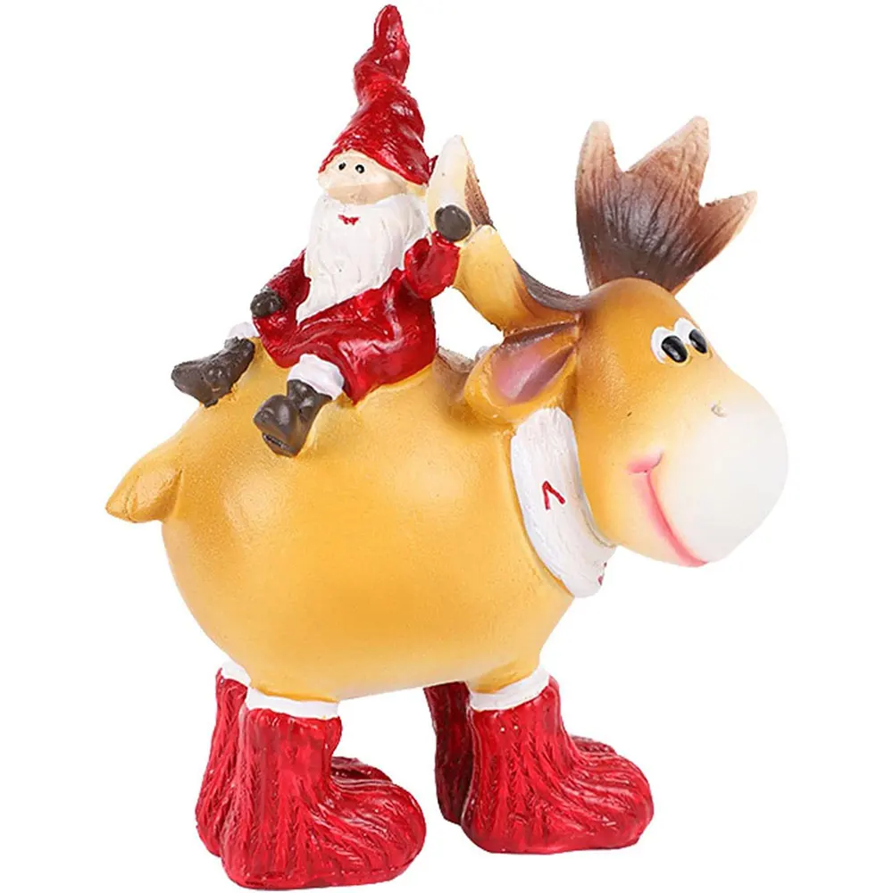 

Рождественские украшения в виде Санта-Клауса, сидящие на оленях фигурки, настольный Топпер, декор для семейного домашнего декора