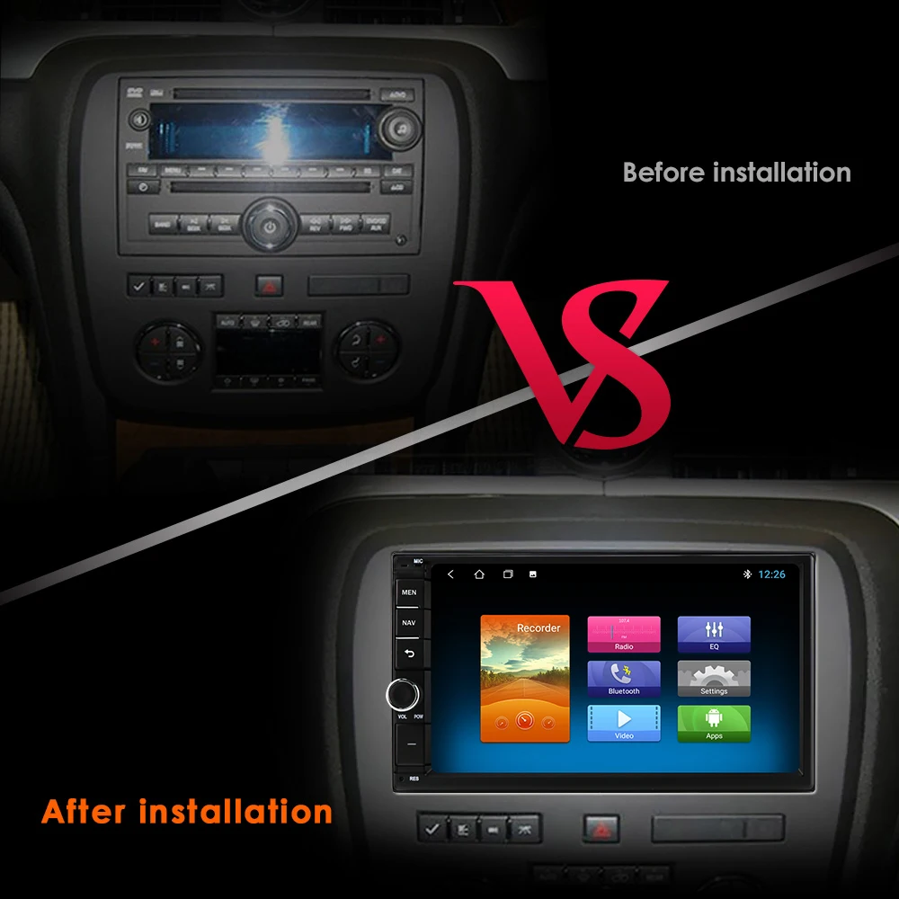 $84.00 Double 2 Android 10 Quad Core Din Car Multimedia Player GPS Navigation Auto Radio Universal Car NO DVD player 2G 32G wifi 4G