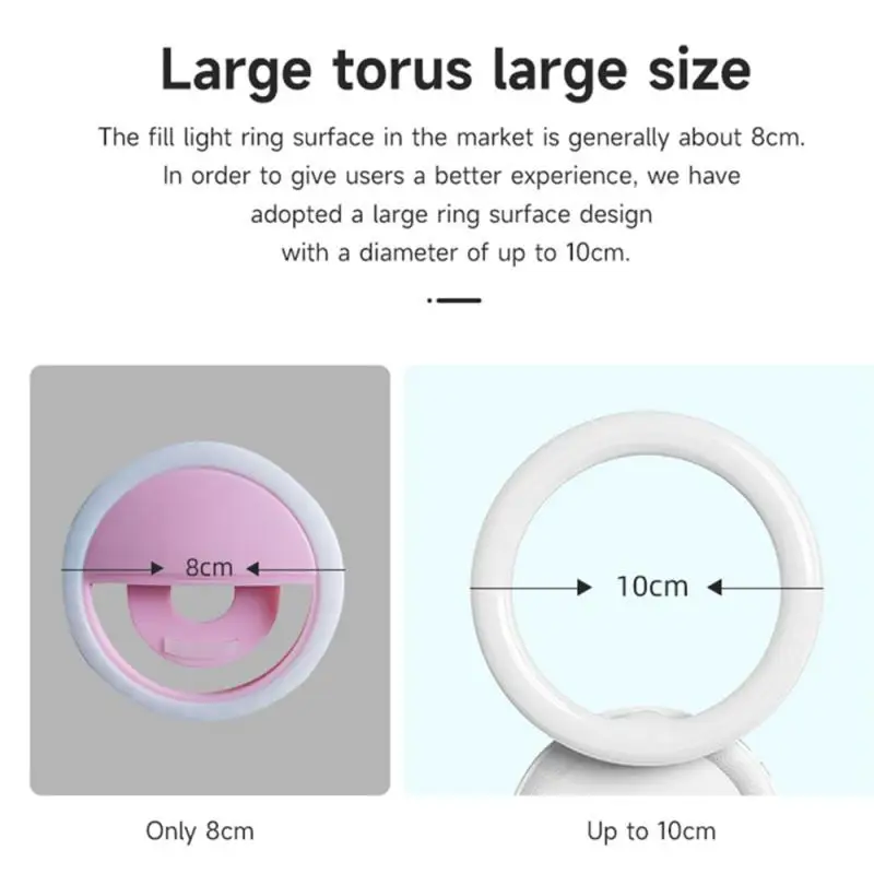 

Convenient Mobile Phone Photo Supplement Light Multifunctional Selfie Ring Lights Beautiful Rotation Fill Lamp Scratch-resistant