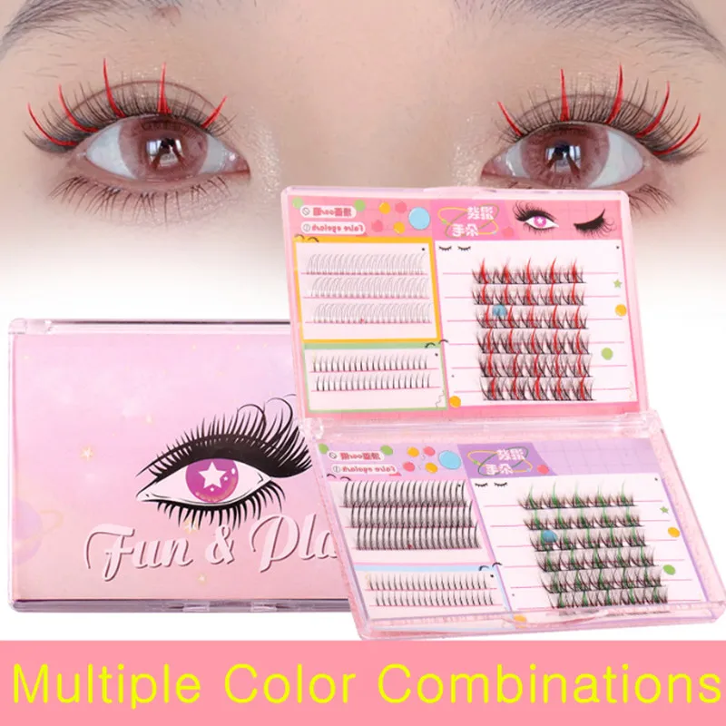 

A/M форма готовые Объемные Накладные ресницы для наращивания Красочный натуральный кластер долговечный легко наносится своими руками