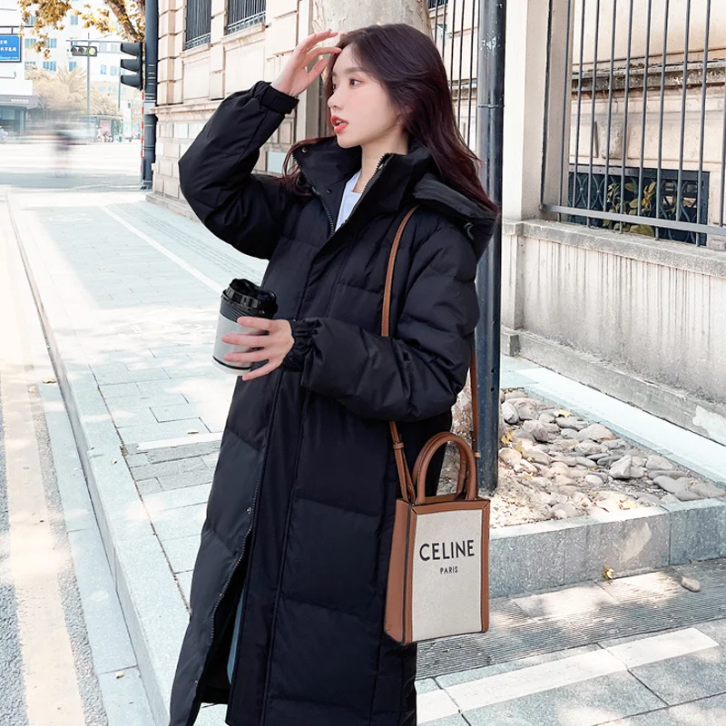 

Зимние Повседневные пуховики с капюшоном, теплые пуховики для женщин, пальто, корейские куртки средней длины, Chaqueta De Mujer Zm