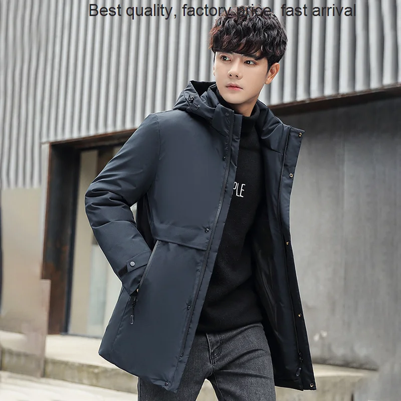 High quality luxury brand Top Quality Padded Brand Casual Fashion Thick Warm Long Parka Winter Jacket Hooded Trench Coat Men 202