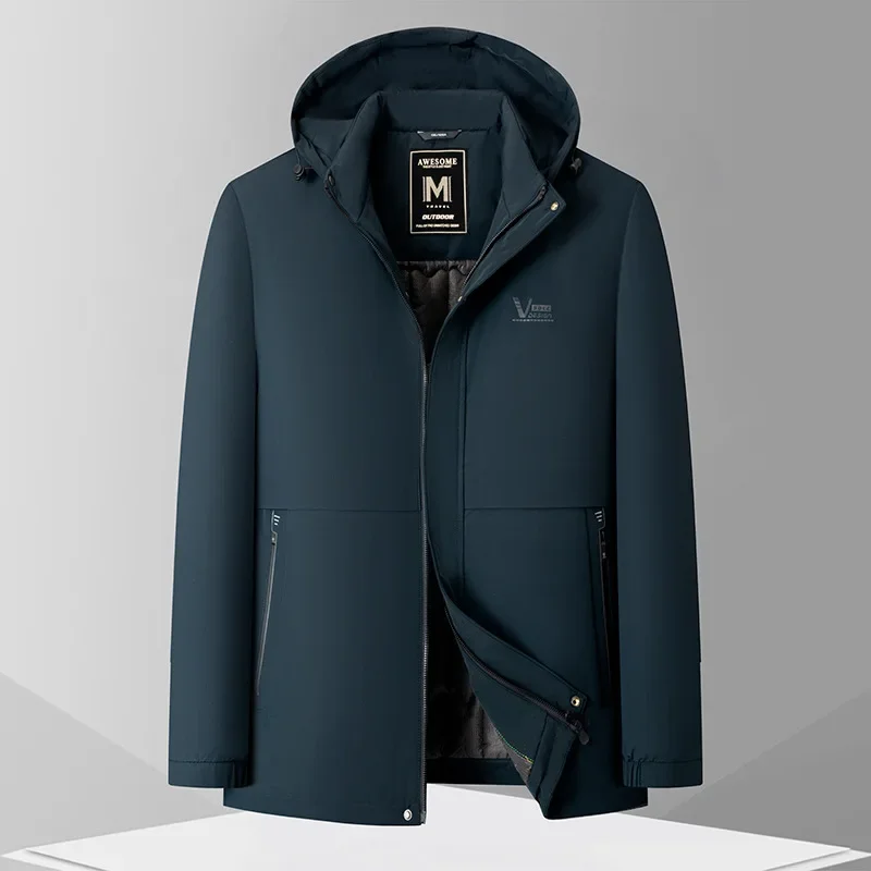 Новое поступление модная очень большая зимняя мужская хлопковая куртка с