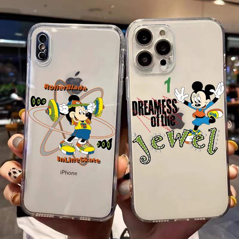 

Funny Mickey Mouse Phone Case For iPhone 13 12 Pro Mini 11 Pro Max X XR XS Max 6 6S 7 8 Plus Shockproof Full Protection Funda