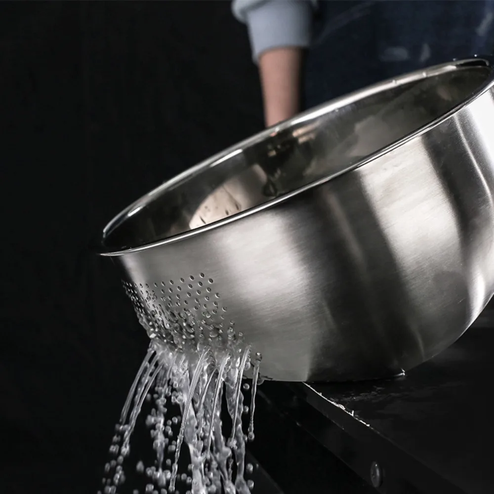 Миска для мытья риса из нержавеющей стали с наклонной стороной нержавеющая