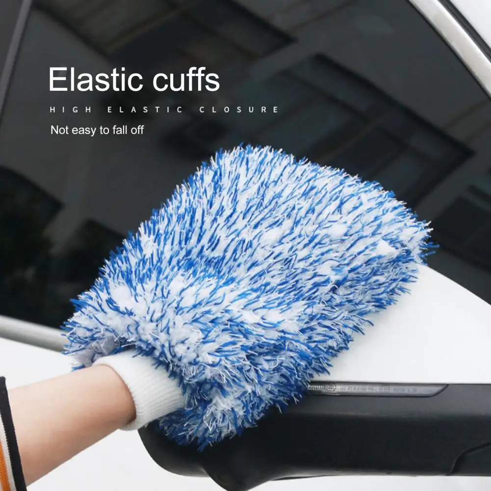 

Soft Thick Plush Elastic Cuffs Vehicle Cleaning Car Care Cleaning Glove Washable Car Wash Mitten Car Cleaning Tool