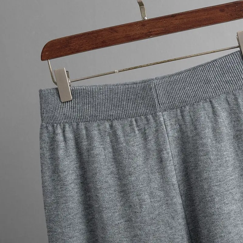 Женский спортивный костюм в полоску теплый свитер и брюки с широкими штанинами