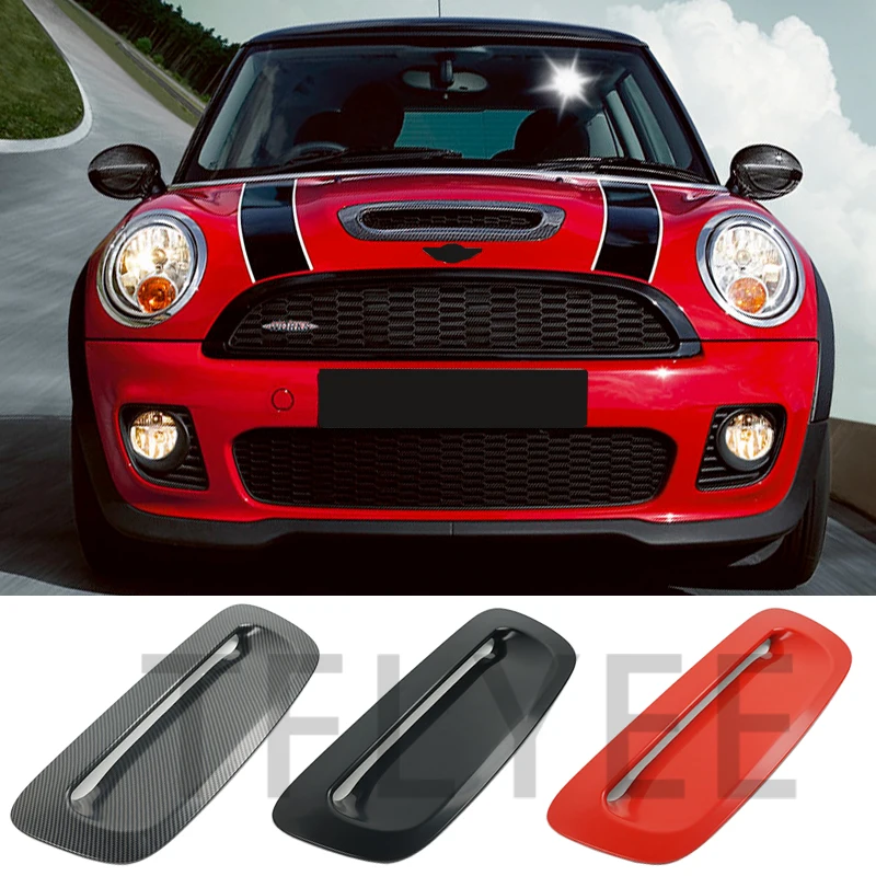 Glossy Black Front Engine Bonnets Hood Vent Scoop Air Outlet Cover Trim Frame For Mini Cooper S JCW R56 R55 R57 R58 R59