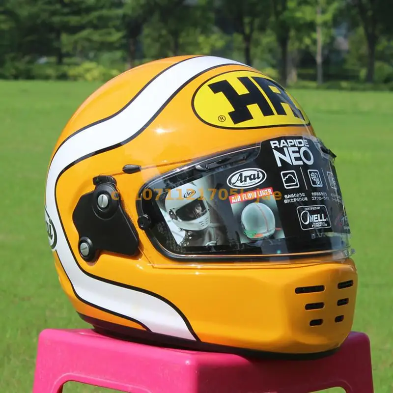 

Full Face Motorcycle Helmet Rapide Neo CAFE RACER Helmet Riding Motocross Racing Motobike Helmet Yellow HA ,Capacete