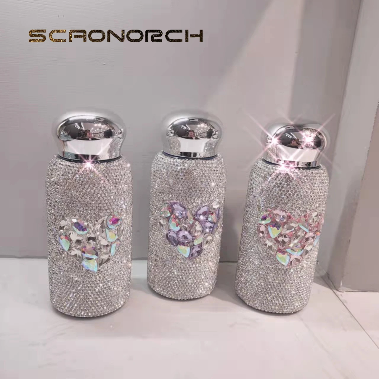 

Мини-бутылка для воды Bling Стразы, алмазная термоизолированная кофейная чашка, блестящий термос из нержавеющей стали, вакуумная фляжка