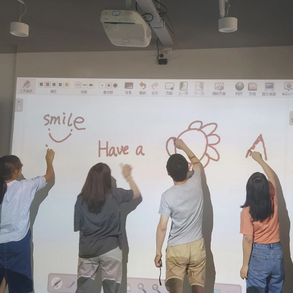 High Quality Optical Automatic calibration Finger Touch Smart Interactive Board for schools edcuation