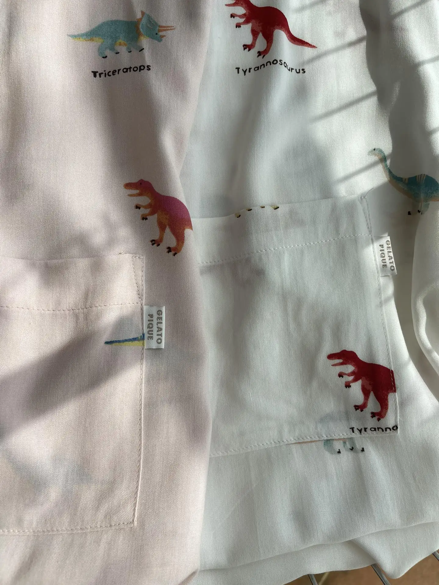 Loungwear Room Wear Ladies Gelato Pique Summer Women's Pajamas Satin Color Dinosaur Shirt Cool Feeling Sleepwear