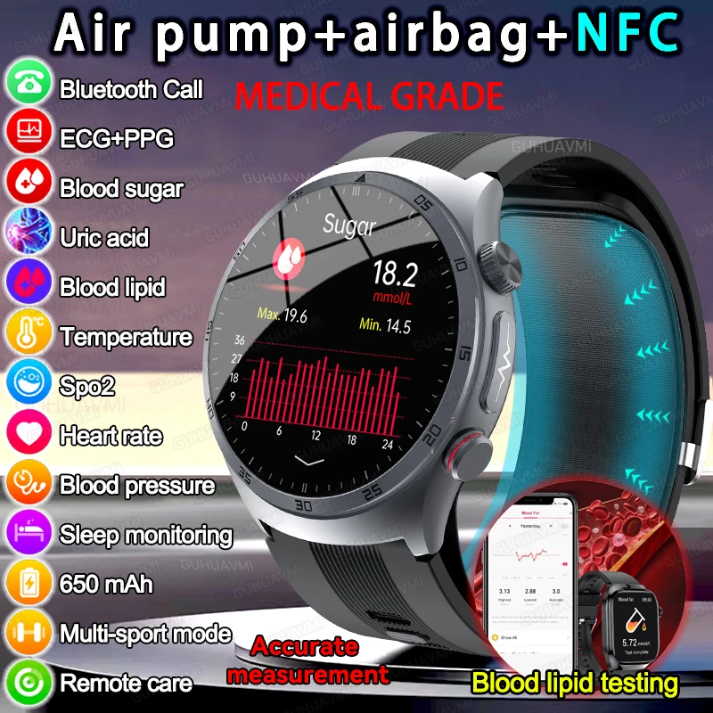 Мужские водонепроницаемые смарт-часы с пульсометром и тонометром