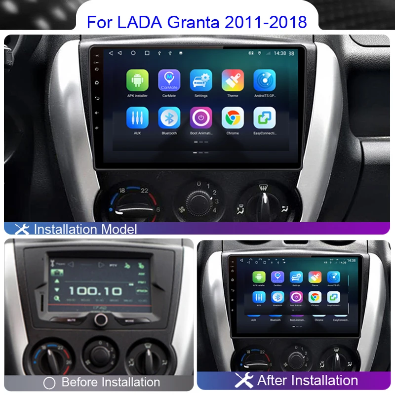 Автомагнитола Roadwise 2 din мультимедийный проигрыватель на Android для LADA Granta 2011 2012 2013 2015