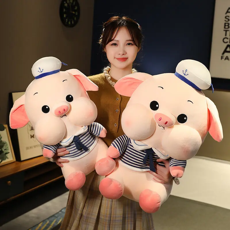 

40/50/60cm Giant Cartoon Cute Tie Pig Plush Toys Stuffed Kawaii Piggy Dolls Soft Pillow for Girls Kids Birthday Gifts