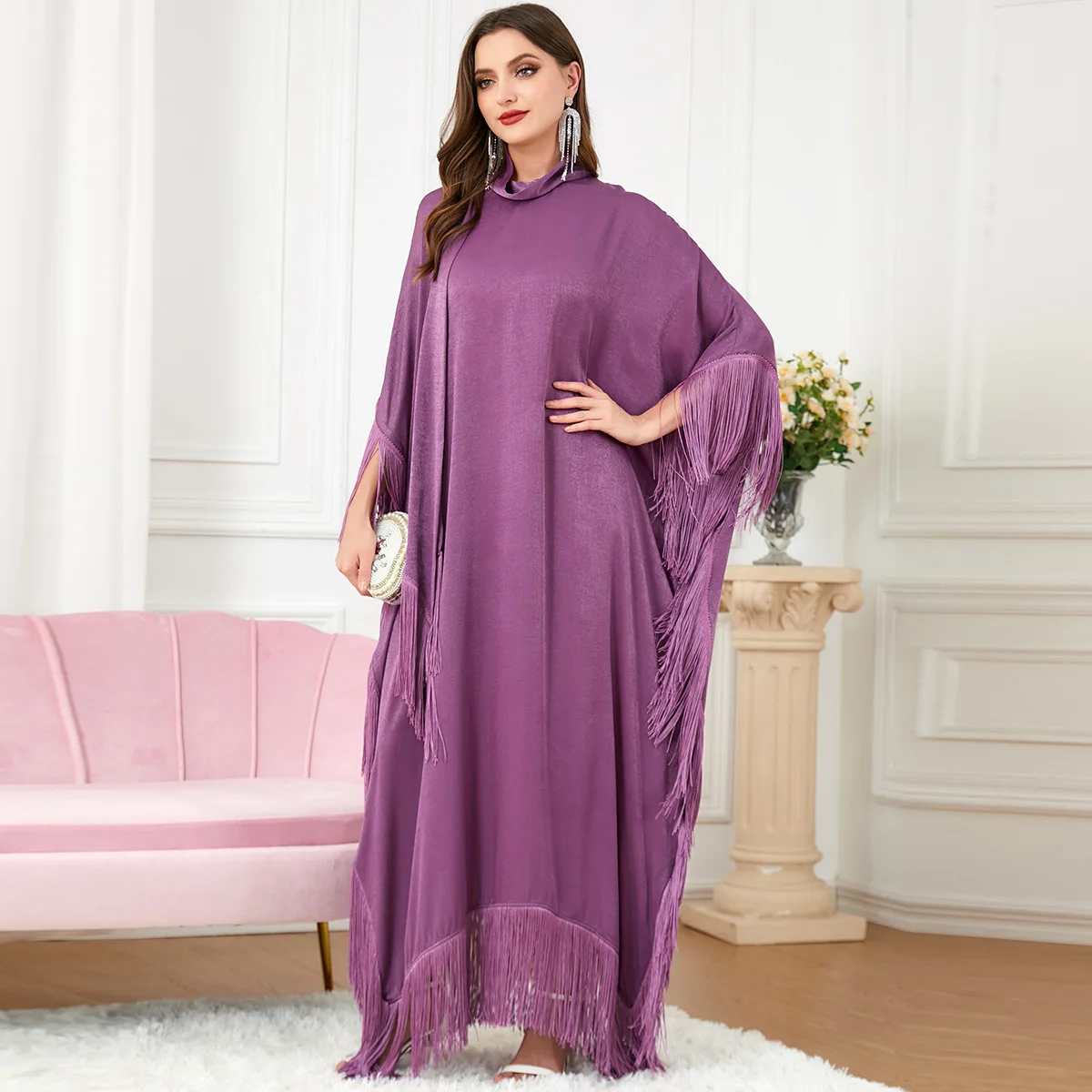 Tassel Abaya for Women 2022 muslim Traditional Boubou  Clothes Abaya Muslim Dress  ramadan eid djellaba muslim dress dubai