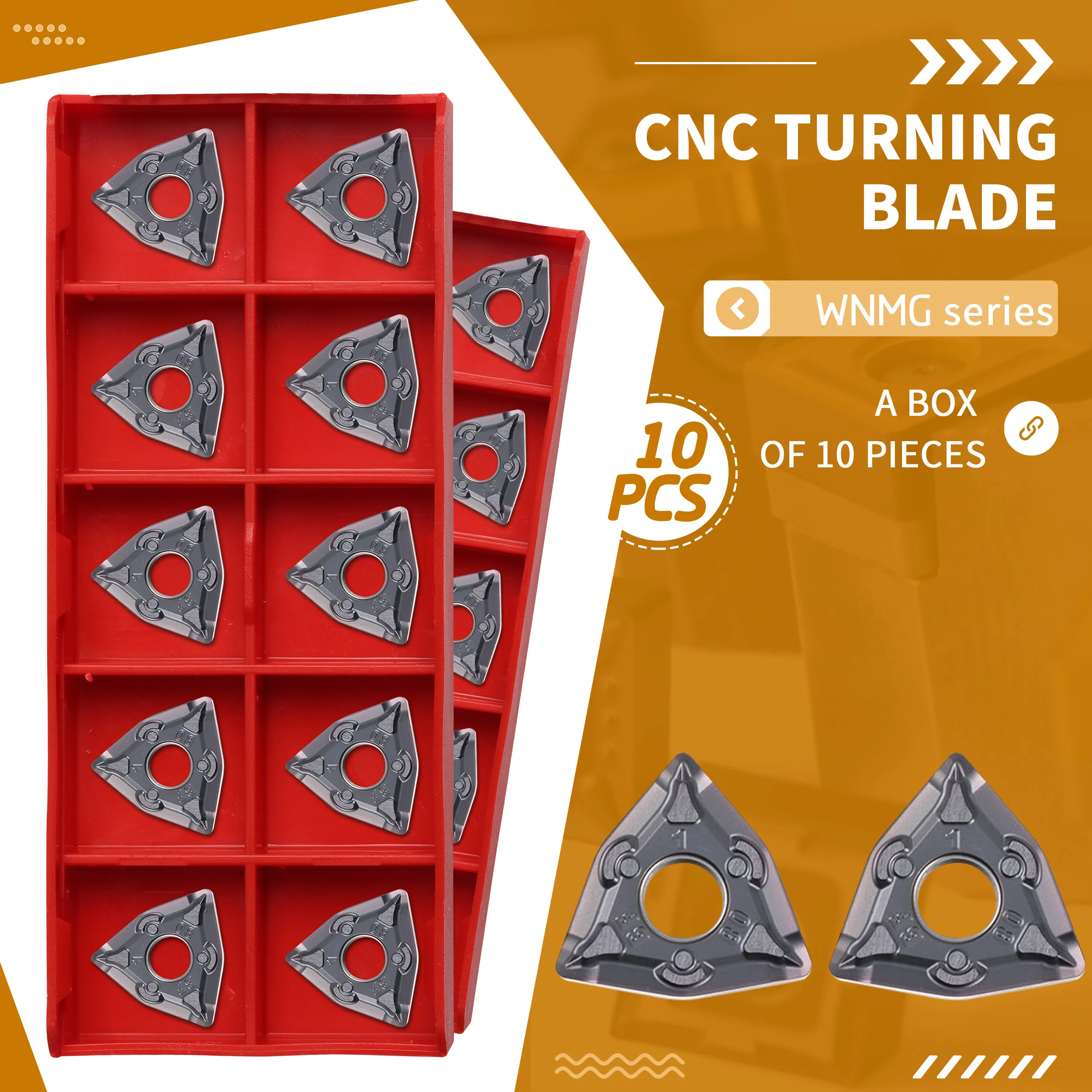 

High Quality Peach Shape Carbide Blades WNMG080404-BF WNMG080408-BM HS7125 CNC Lathe Tool Inserts Used For Steel Stainless Steel