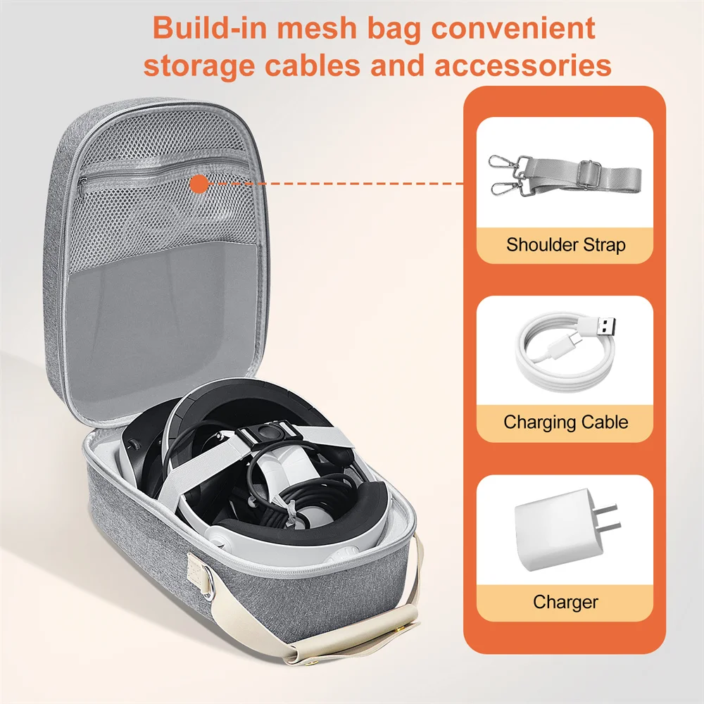 

For PS VR2 Carrying Case Headset Protective Case Storage Bag Cover for PSVR2 Travel Portable Pouch