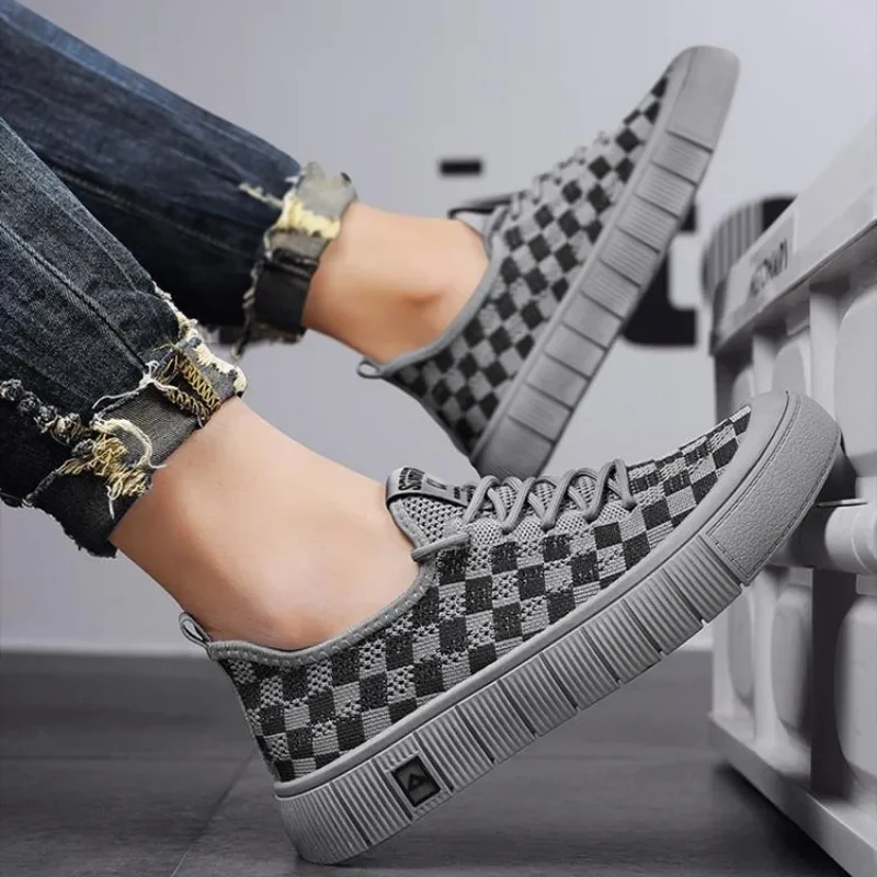 Дышащая Летняя мужская обувь парусиновая повседневная для мужчин обычные