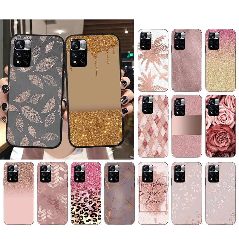 

Phone Case For Xiaomi Redmi Note 12Pro 11 11S 11T Pro 10 9Pro Note10S Redmi 10 9 10C 9C Rose Gold Case