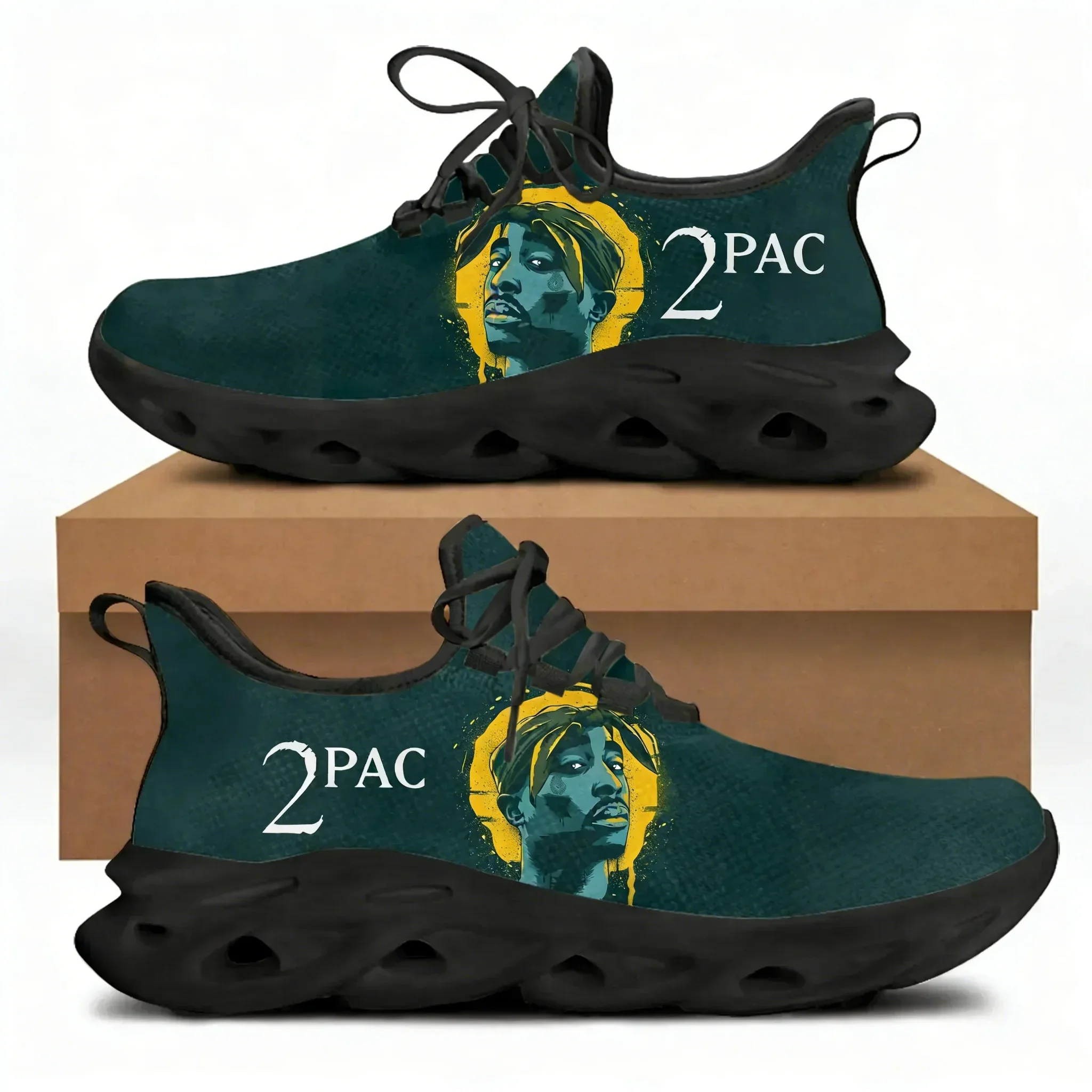 Фото Спортивная обувь 2Pac Tupac Rap All Eyez on Me для мужчин, женщин, подростков, детей, повседневные кроссовки, индивидуальные высококачественные парные кроссовки №3