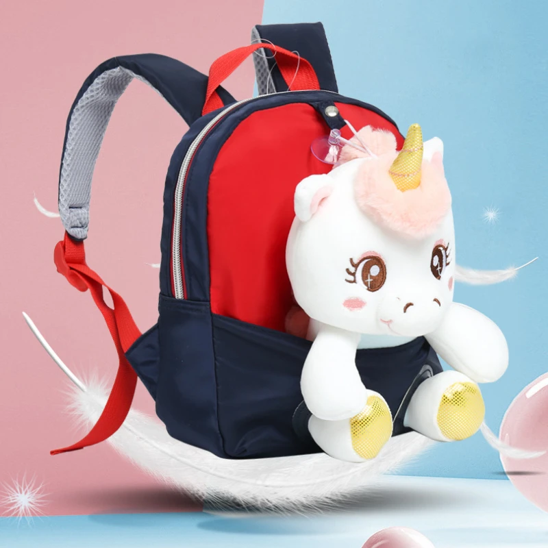 Cute Unicorn Student School Backpack Girl Cartoon Mini Baby Schoolbag Kidergarten Doll Plush Bag Toy Doll Backpack Children Gift