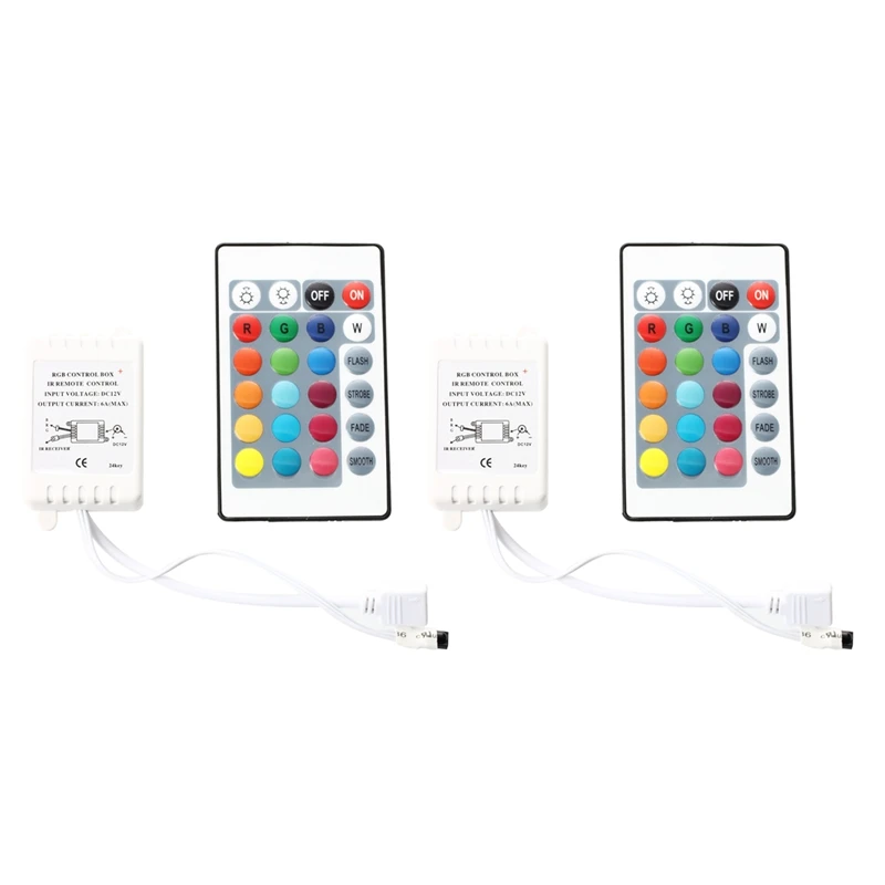 

2X IR Box Remote Controller 24 Keys For RGB LED Light Strip