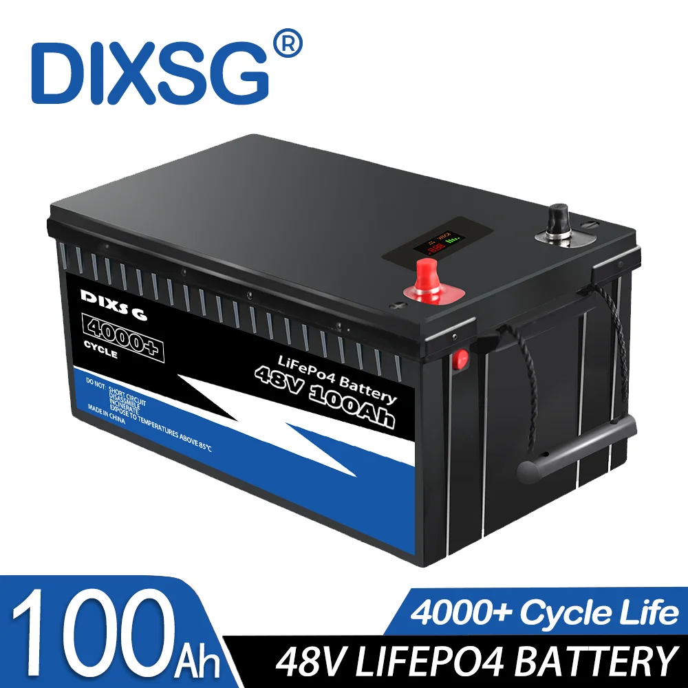 

New 48V 100Ah LiFePO4 Battery Pack 48V Built-in BMS LiFePO4 Battery for Solar Power System RV House Trolling Motor Tax Free