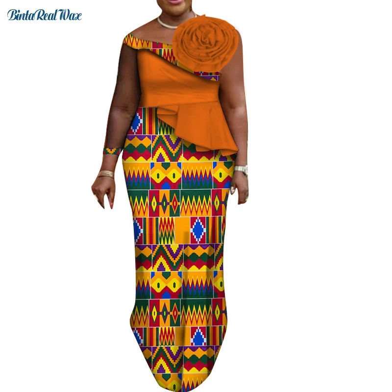 Dashiki African Dresses for Women Bazin Riche African Clothes Ankara Print Long Dresses Engagement African Party Clothing WY6309