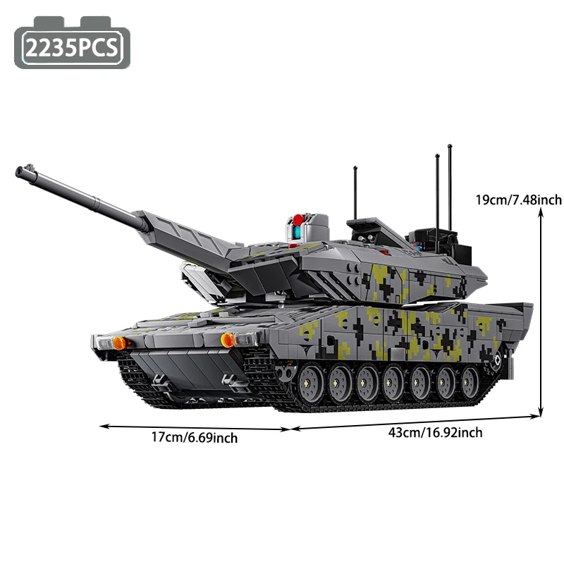 Военная серия Пантера KF51 Основный боевой танк Строительные блоки WW2 Армейский