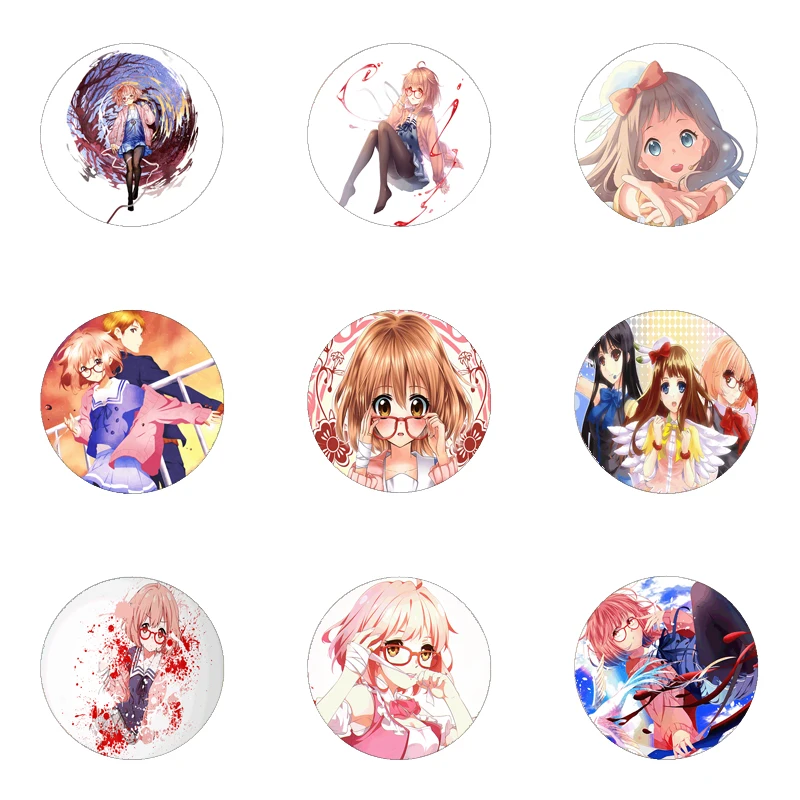 31 стиль аниме за границей значок косплея Mirai Курияма брошь Заколки для женщин Kyoukai