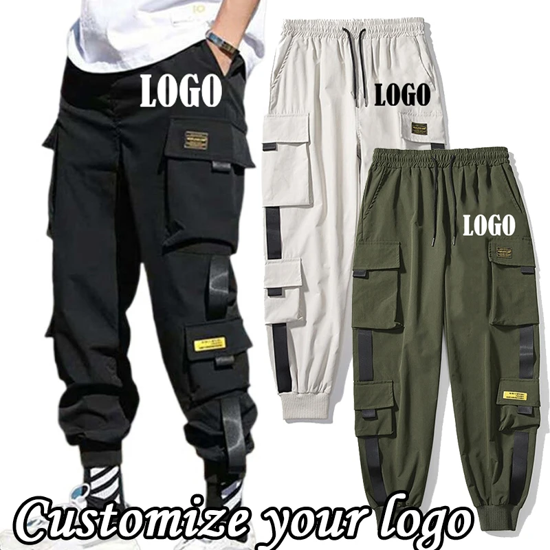 Customized Cargo Pants Men Pants Street Fashion Hip Hop Elastic Feet Joggers Harajuku Sweatpant Comfort Trousersa