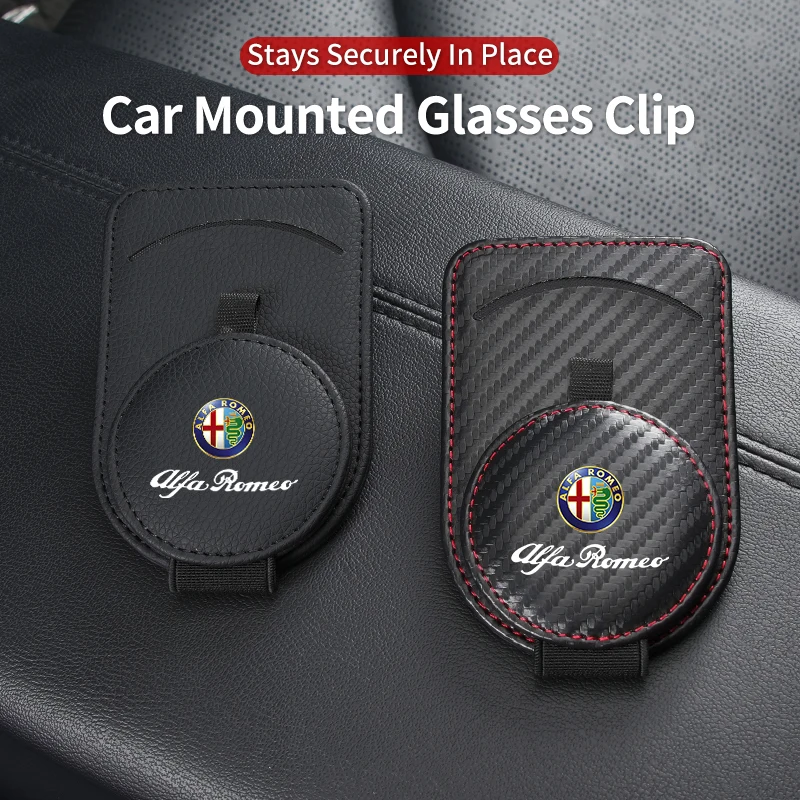 Фото Кожаный круглый держатель для очков с одним слотом для карт для Alfa Romeo 159 Giulietta Giulia 147 Mito 156 166 GT F1 Tonale №4