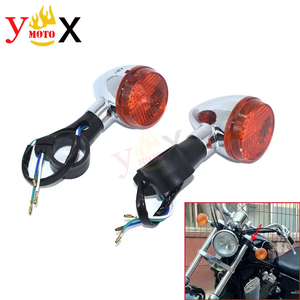 

Amber Front Turn Signal Light Indicator Lamp For Honda Shadow VT400 VT750 Steed 400 600 VLX600 Magna 250/750 VTX1300 VTX1800