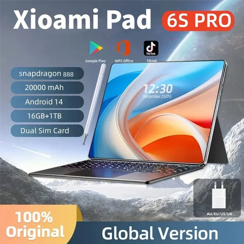 2024 оригинальные планшеты Xioami Pad 6S Pro Global Version ПК Android 14 16 ГБ + 1 ТБ Snapdragon 888 11 дюймов 5G