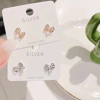 new style pure silver korean earrings aretes de mujer jewelry stud earring set for woman girl gifts cute sterling silver studs
