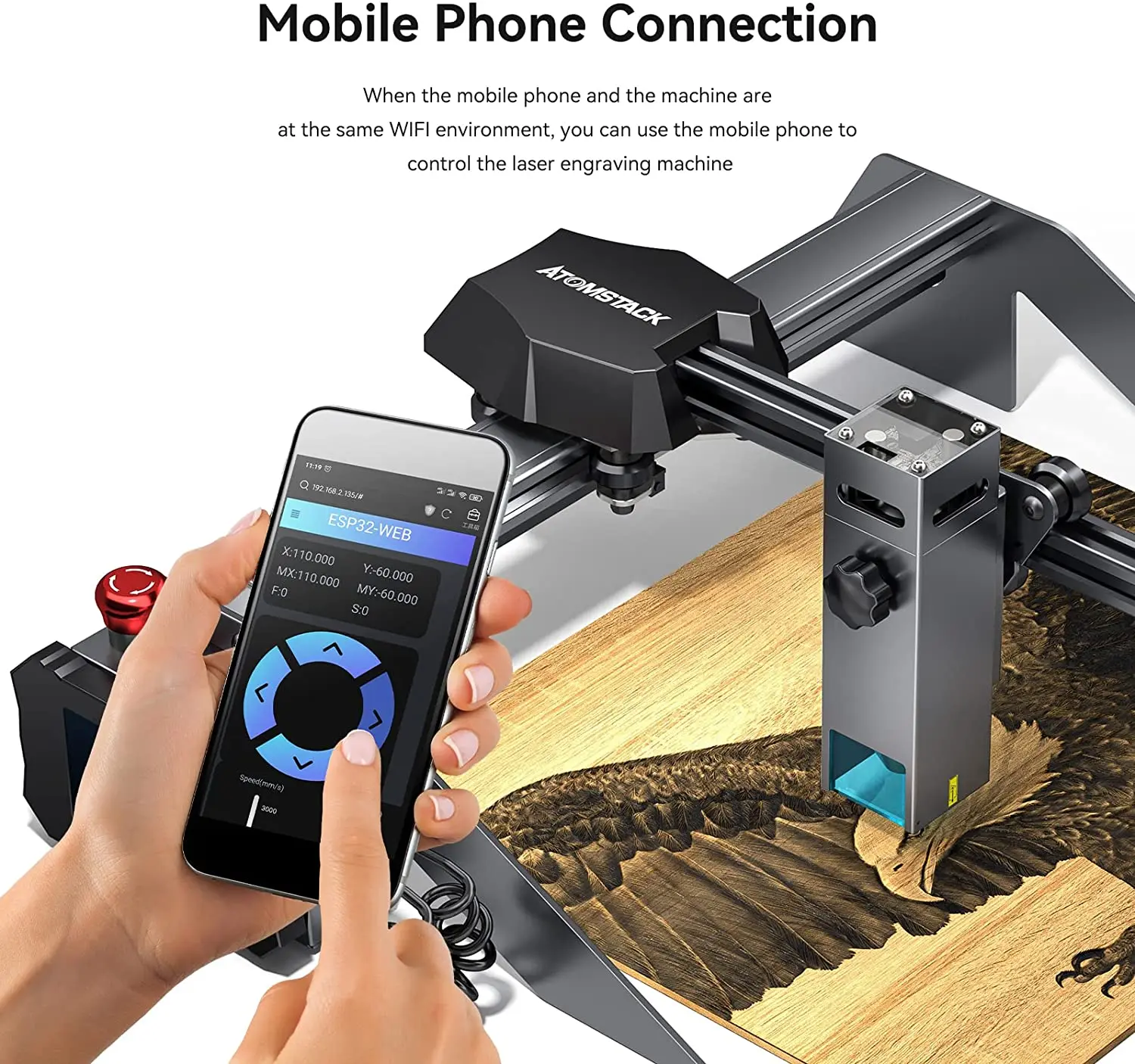 Портативный Двойной лазерный гравер ATOMSTACK P9 M50 50 Вт Мини резак гравировальная