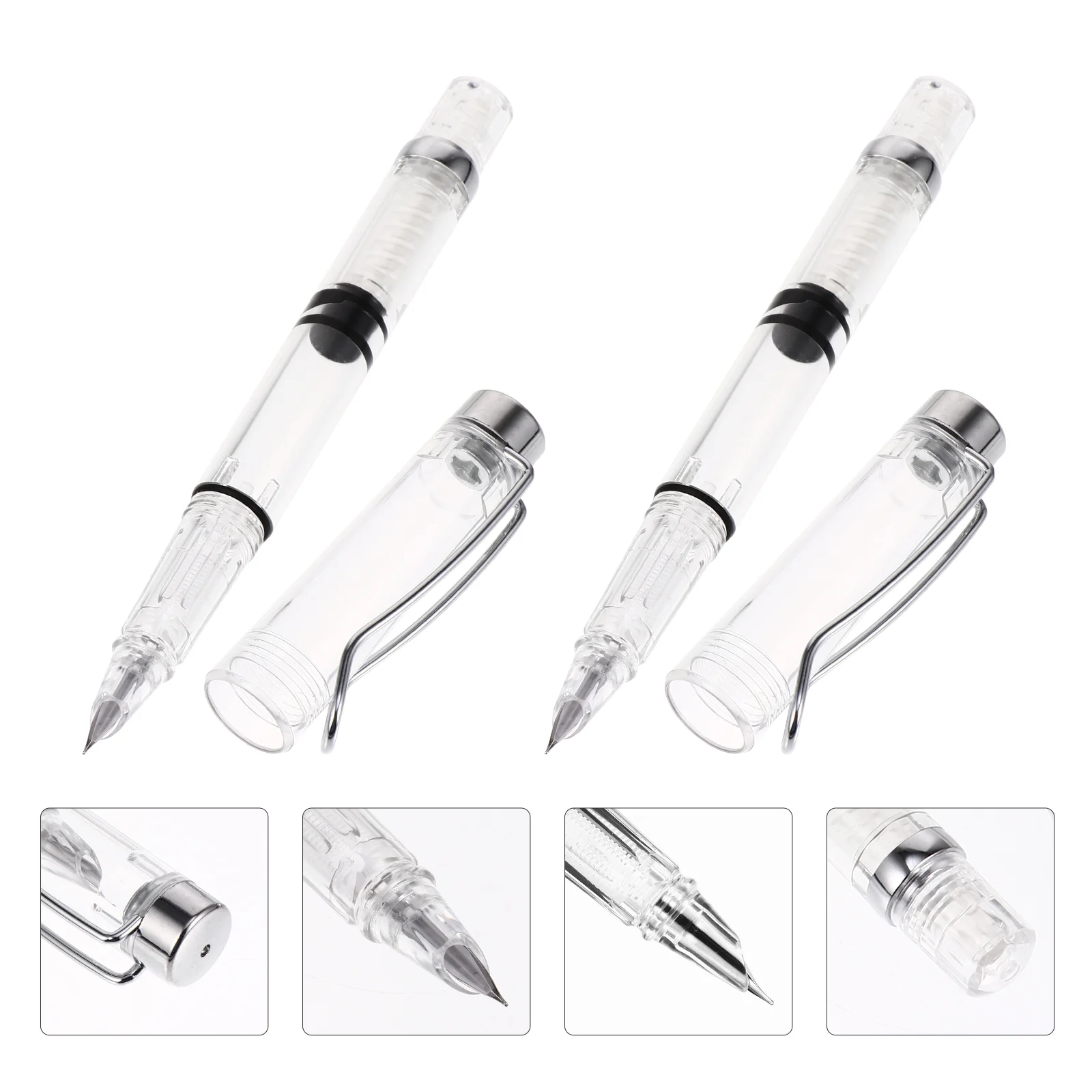 

Pen Fountain Pens Ink Calligraphy Writing Clear Refillable Office Stationery Signing Transparent School Fine Nib Vintage Mini