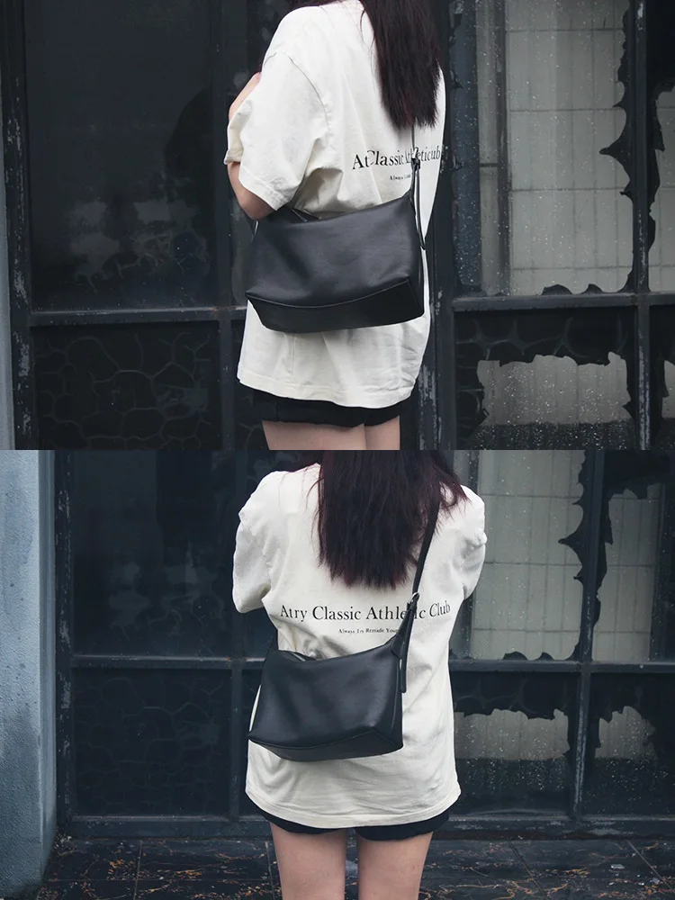 Мягкая кожаная сумка через плечо в стиле ретро женская на из овчины