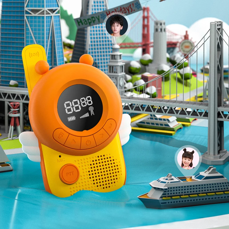 Фото Infant Shining Children's Walkie-Talkie Children's Mini Toy Portable UHF Wireless Internet Walkie-Talkie Children's Gift Bees №2