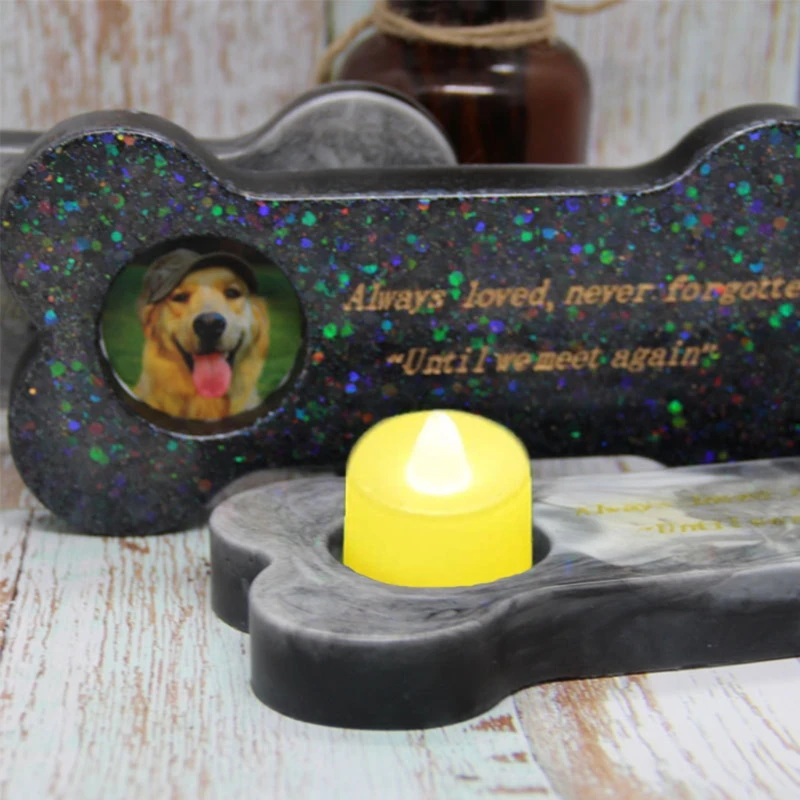 

Memorial Pet Tombstone Mold Dog Bone Shaped Monument UV Epoxy Resin Casting Mold
