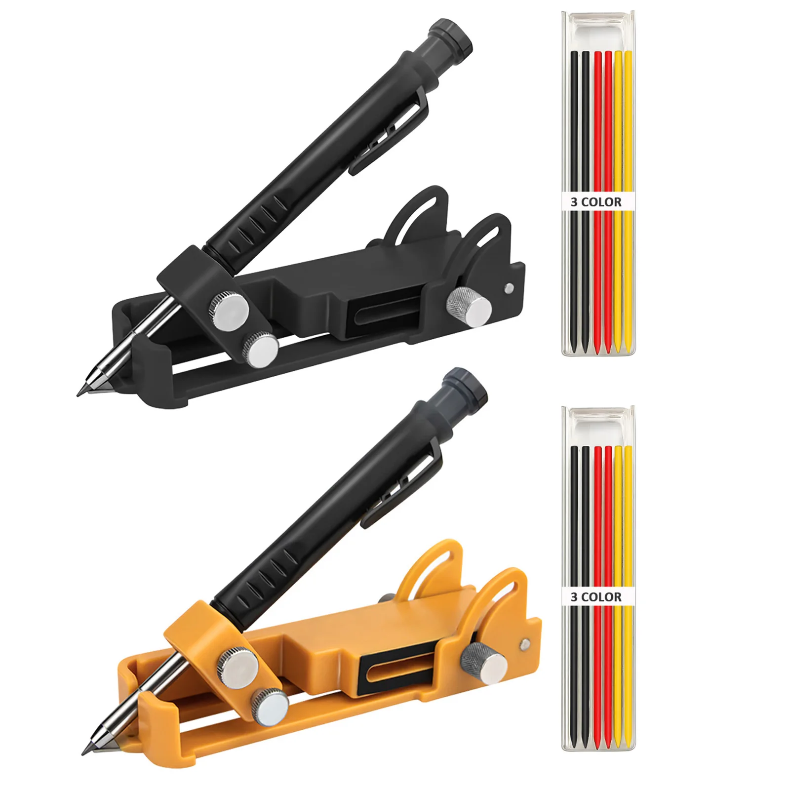 

Multi Function Scribing Tools Construction Pencil with 3 Color Refills measuring Tool for Artisan Measures Marks and Lines