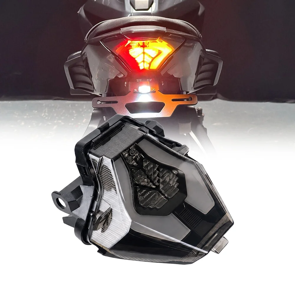 Фото Светодиодные задние фонари для мотоциклов Yamaha YZF R3 R25 Y15ZR MT07 FZ07 LC150: задние габаритные огни, стоп-сигналы, указатели поворота. №2